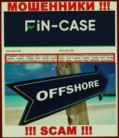 Fin Case - это МОШЕННИКИ ! Засели в оффшорной зоне по адресу: Trust Company Complex, Ajeltake Road Ajeltake Island, Majuro, Marshall Islands MH96960 и воруют средства реальных клиентов