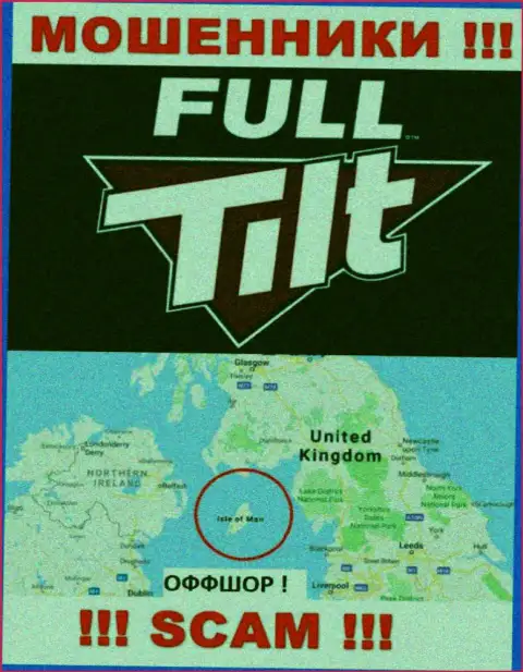 Isle of Man - офшорное место регистрации разводил FullTiltPoker, показанное на их сайте