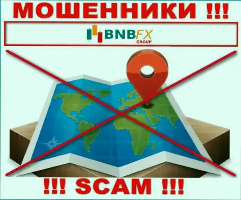 На веб-сервисе BNB FX отсутствует информация касательно юрисдикции этой компании
