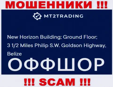 New Horizon Building; Ground Floor; 3 1/2 Miles Philip S.W. Goldson Highway, Belize - это офшорный адрес MT2 Software Ltd, приведенный на веб-сервисе этих шулеров