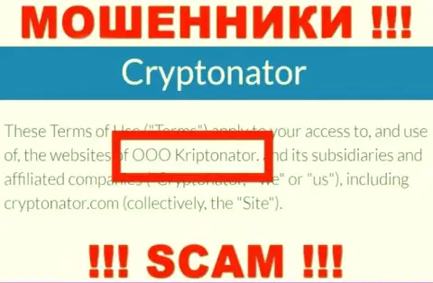 Организация Криптонатор находится под крышей организации OOO Криптонатор