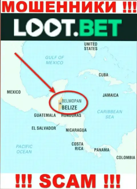 Рекомендуем избегать совместной работы с разводилами LootBet, Belize - их юридическое место регистрации