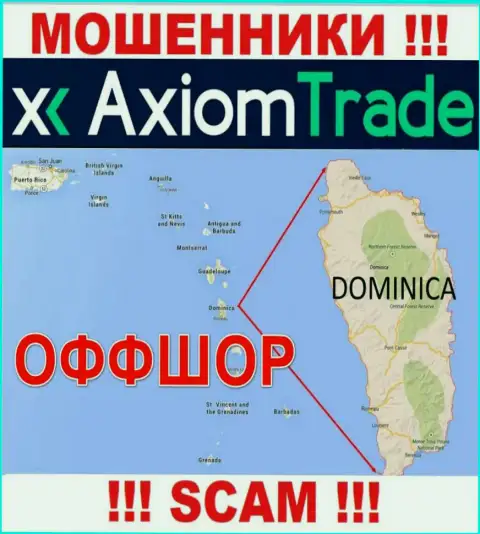AxiomTrade специально прячутся в офшоре на территории Доминика, кидалы