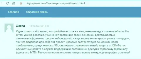 Публикации пользователей сети internet об условиях спекулирования форекс компании INVFX Eu с web-портала OtzyvyProVse Com