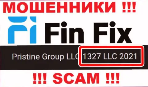 Рег. номер очередной мошеннической компании FinFix - 1327 LLC 2021