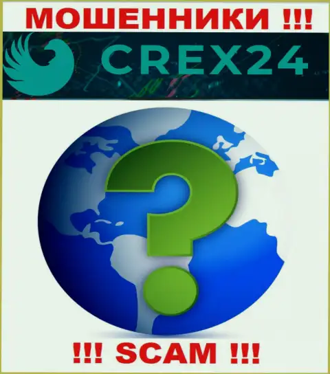 Crex24 у себя на сайте не опубликовали информацию о адресе регистрации - мошенничают