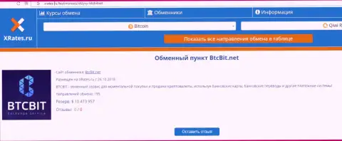 Публикация об обменном онлайн-пункте BTC Bit на информационном портале Хрейтес Ру
