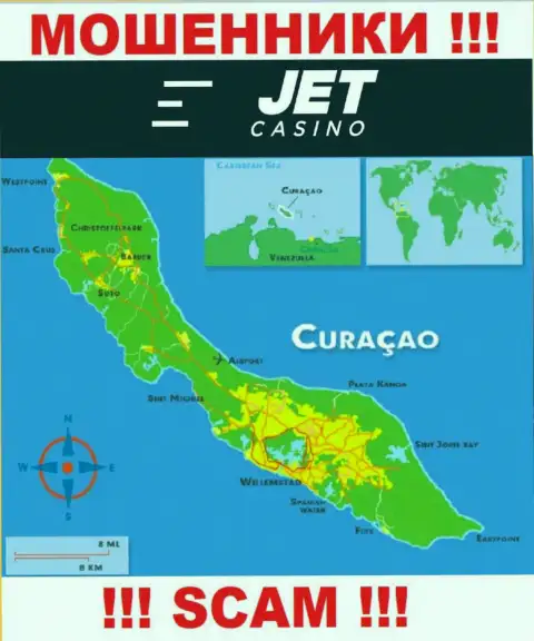 Curaçao - официальное место регистрации компании Jet Casino