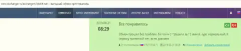 Об онлайн-обменнике BTCBIT Net на интернет-площадке Okchanger Ru